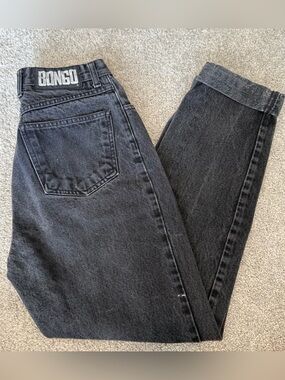 Vintage BONGO Washed Black High-Rise Straight Jeans